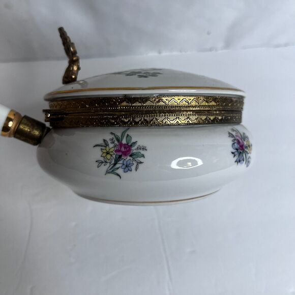VTG Porcelain Silent Butler Crumb Ashes Collector Hinged Lid Andrea By Sadek - Picture 9 of 16